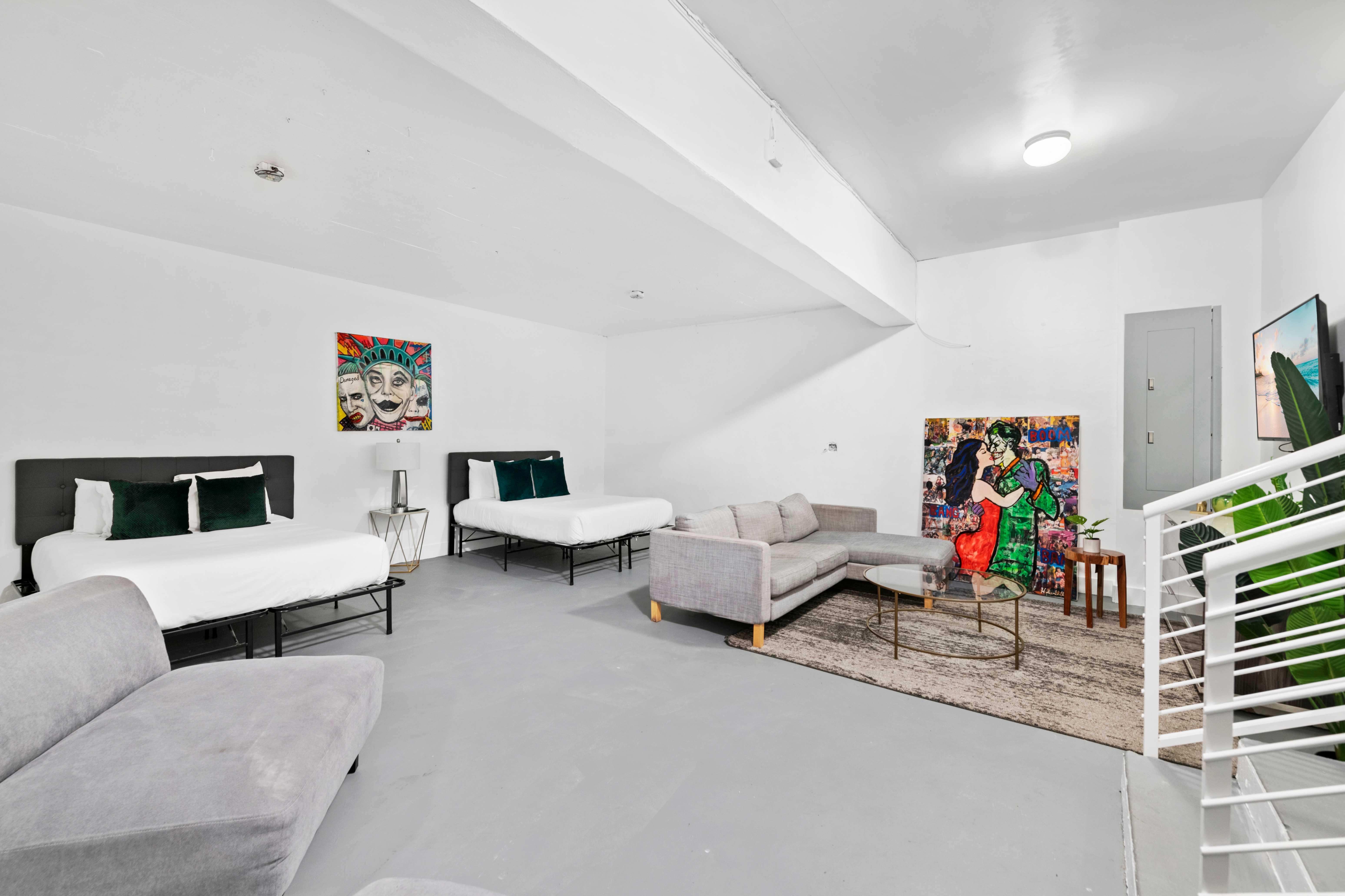 living room of a luxury mansion rental miami