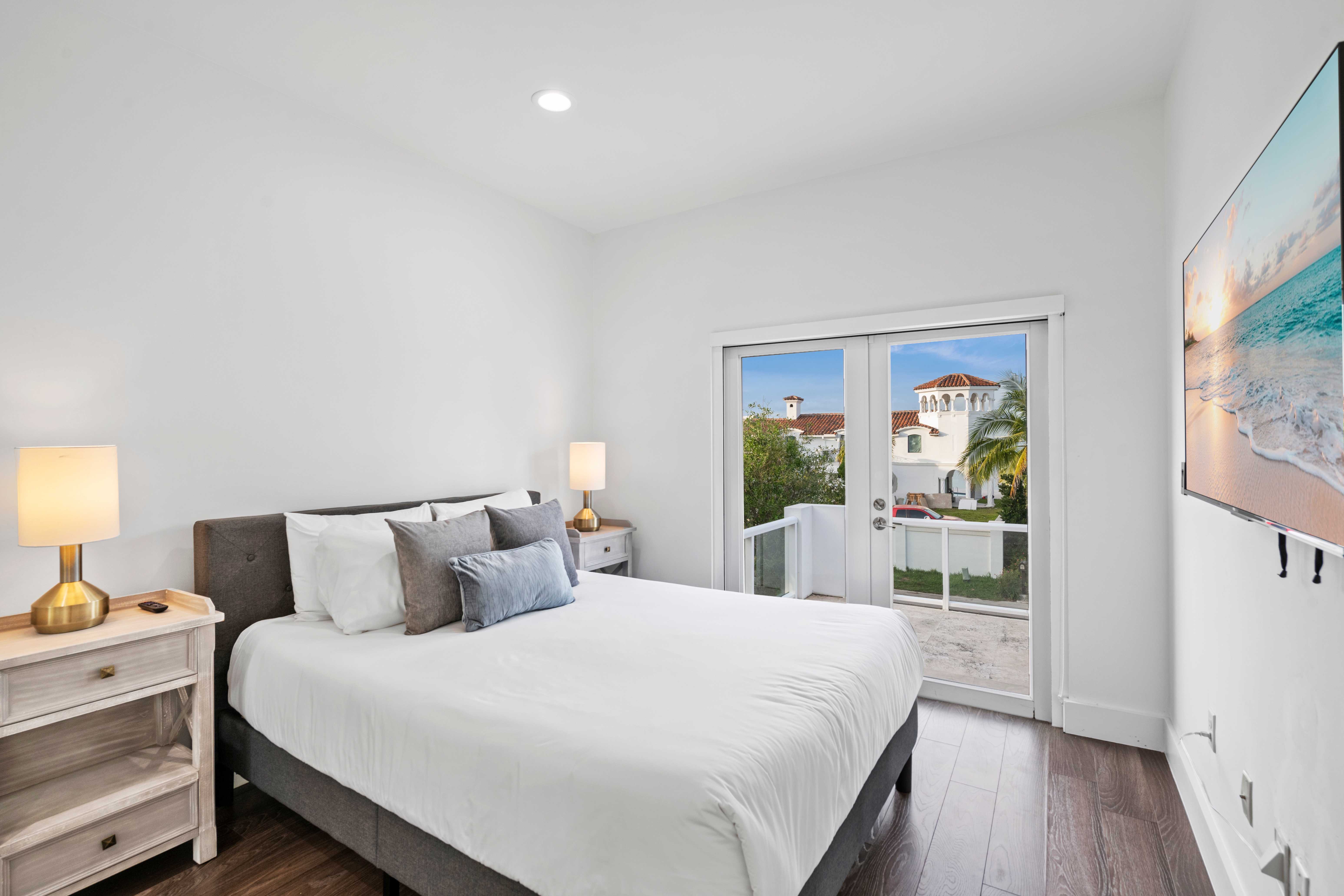 Bedroom of mansion rental Miami