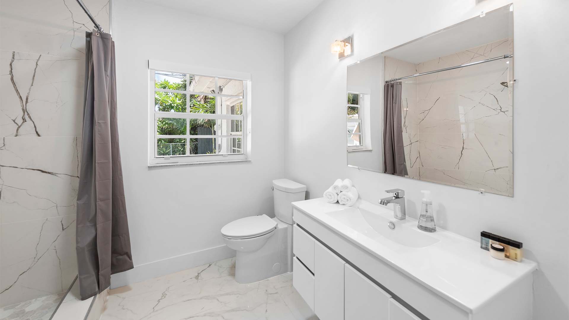 Master Bathroom of a mansion rental Miami