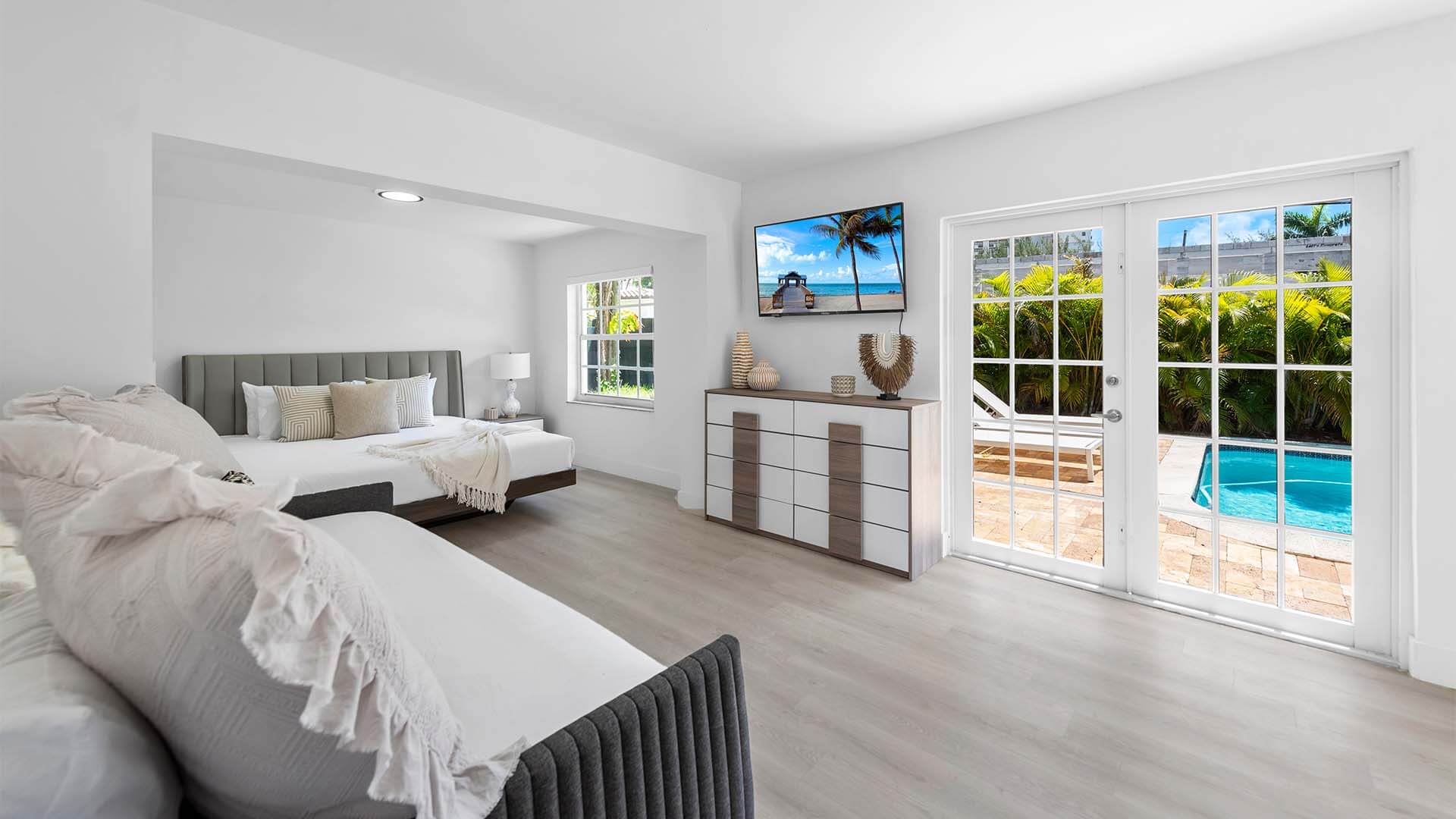 Master Bedroom of a mansion rental Miami