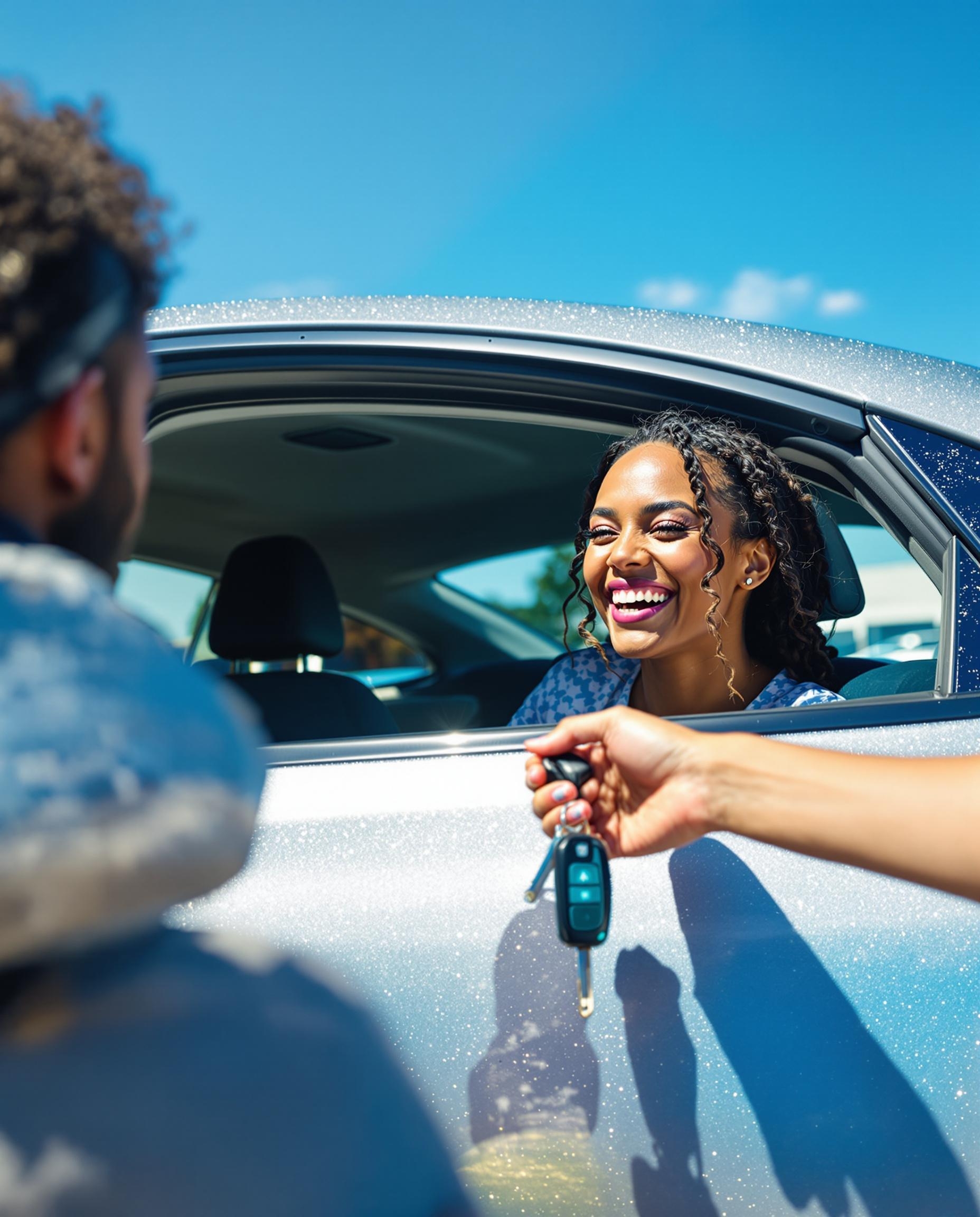 Women Picking Up Rideshare Rental